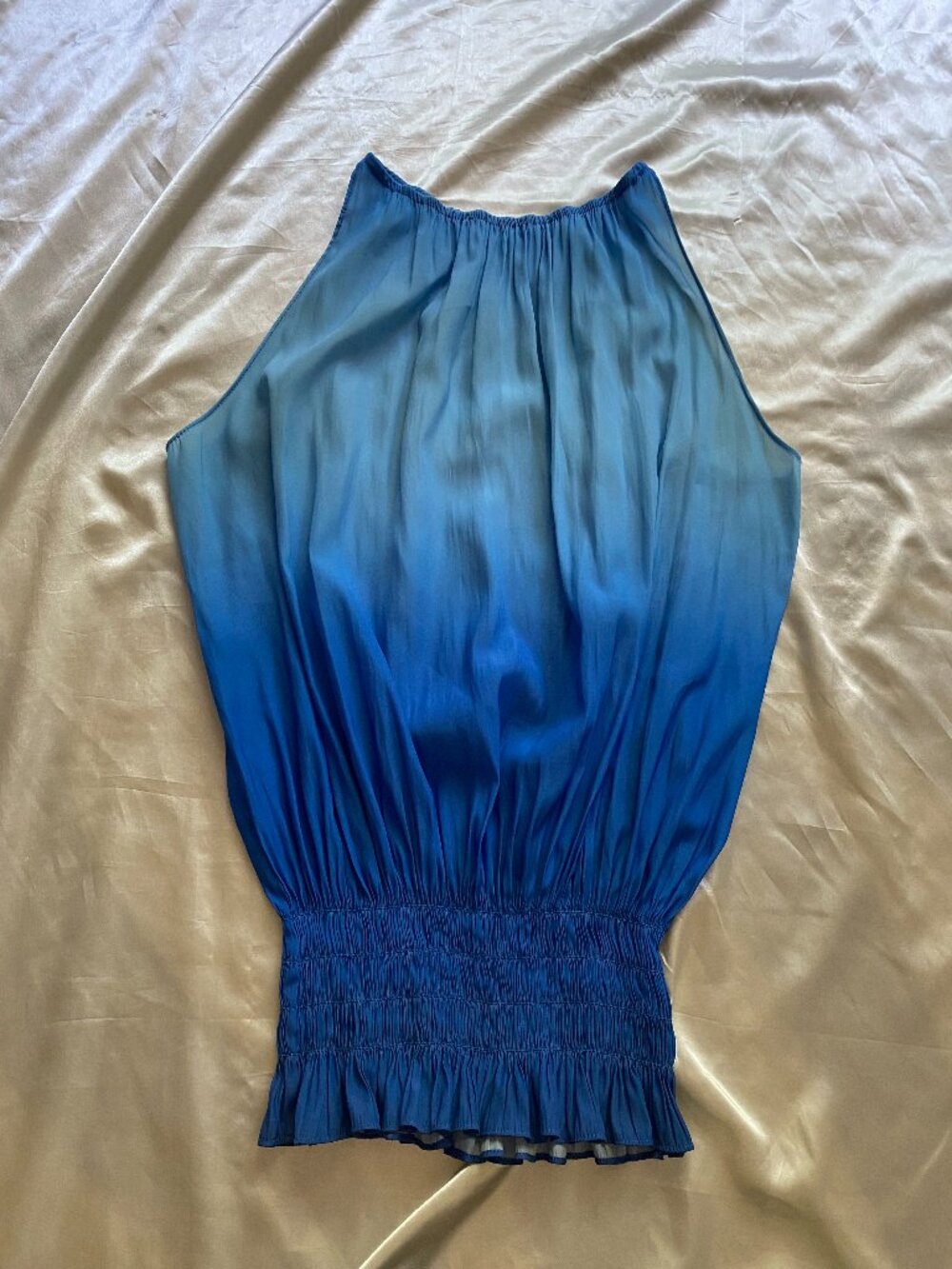 Ramy Brook Lauren Blue Ombre Sleeveless Top Medium Summer